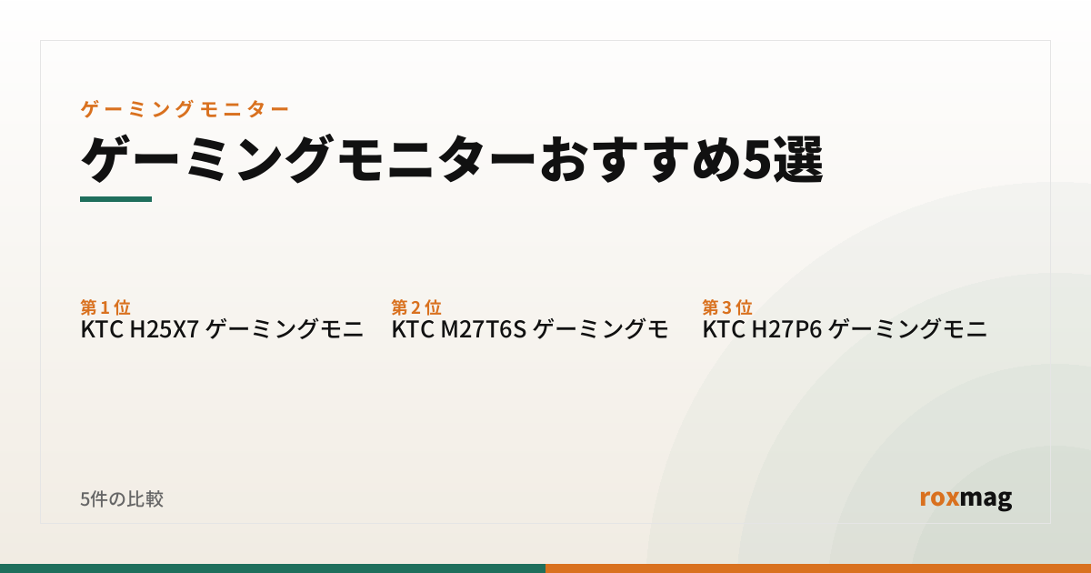 ゲーミングモニターおすすめ5選