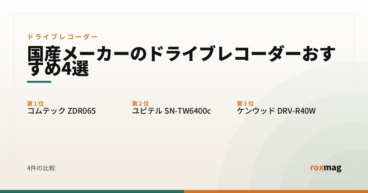 国産メーカーのドライブレコーダーおすすめ4選