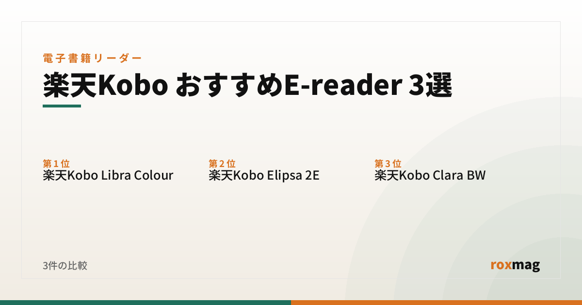 楽天Kobo おすすめE-reader 3選