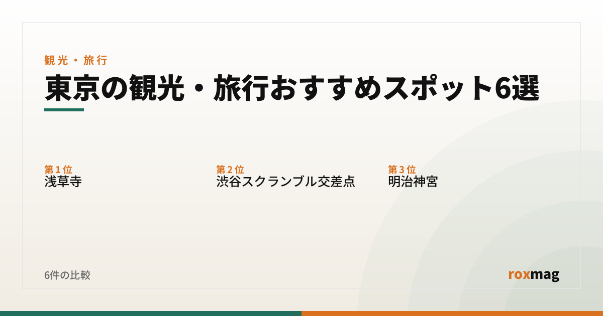 東京の観光・旅行おすすめスポット6選