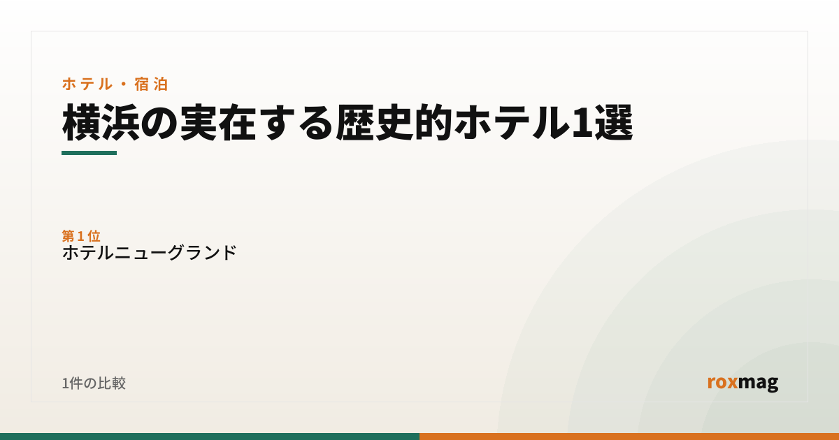 横浜の実在する歴史的ホテル1選